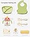 EMOJOY Silicone Baby Feeding Set, Toddler Plates Set 8 PCS – Suction Plate, Spoons, Forks, Bibs and Sippy Cups, Baby Led Weaning Essential, BPA-Free Baby Dishes & Utensils, Dishwasher Safe
