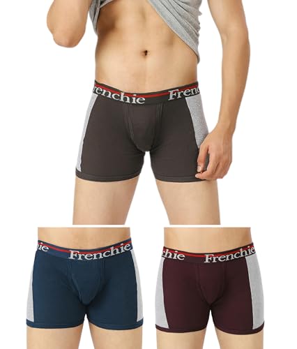 Image of Frenchie Ace Men's Cotton Rib Trunks in Stretchable, Breathable Innerwear Trunks