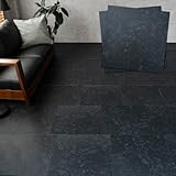 サヤンサヤン 置きタイル 床に置くだけ 簡単 DIY フロアシート 1.5畳 12枚 厚手2.5mm 大理石 ダークマーブル ブラック 賃貸 床材 フローリング