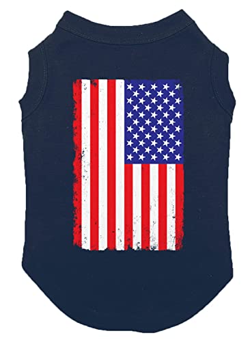 Futmtu Dog Shirt American Flag Popsicle 4th of July Funny Graphic Puppy Clothes Doggy Novelty T-Shirt (X-Large, Dark Blue)