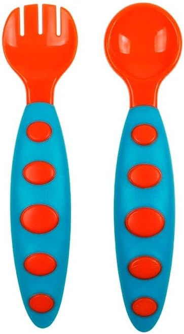 Kit Talheres Infantis Antiderrapante Colher e Garfo Ergonômicos p...