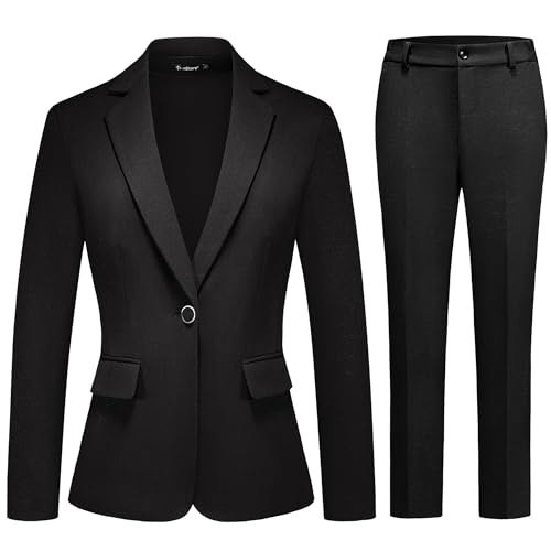 Sleek Black Blazer and Pant Set for Confident Women