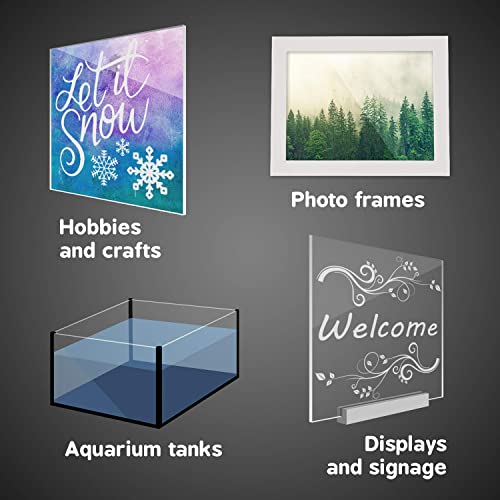 4 Pack 5" X 10" X .118" Clear Acrylic Sheet, Plexiglass Sheets, High Impact Strength, Made In Usa #TOP1