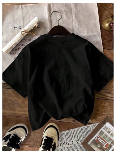 Image of RoseSeek Girl's Graphic Tee Shirt Short Sleeve Round Neck Preppy Casual Trendy Cute Summer Tops