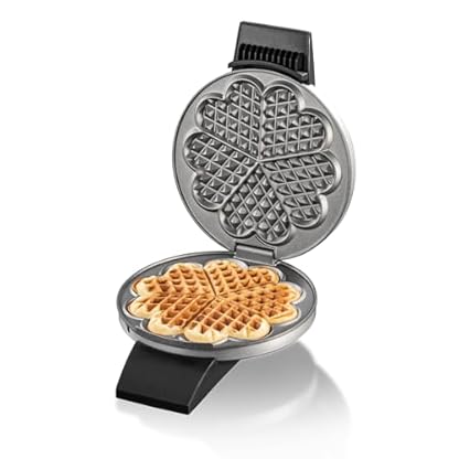 Cloer 1629 Waffeleisen für klassische Herzwaffeln, 930 W, Waffelgröße 15,5 cm, stufenlos wählbarer Bräunungsgrad, Metall, Silber – Bild 7