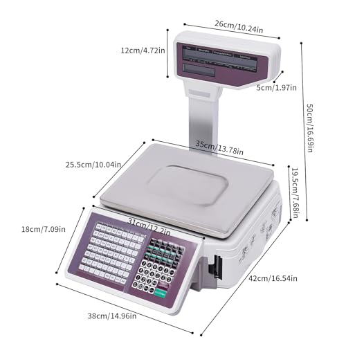 Báscula digital electrónica para alimentos 66lb con impresora miniatura 2