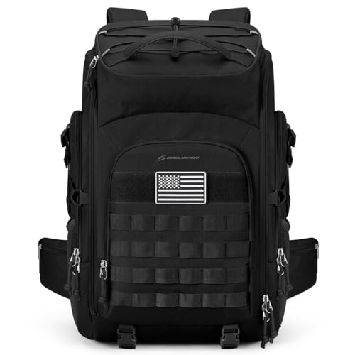 Maelstrom Tactical Backpack for Men, Water Resistant 40L Military Backpack, for Hiking, Camping, Gym with Molle System (Black)