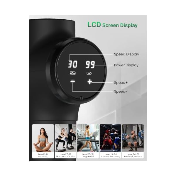 Massage Gun, Deep Tissue Percussion Massager 30 Speeds for Pain Relief - Image 2