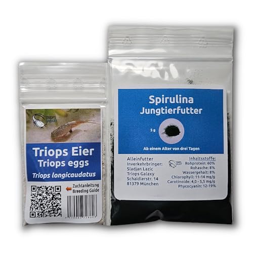 Triops Galaxy – Triops longicaudatus – Pack de démarrage des écrevisses préhistoriques Mini - Œufs de triops avec Instructions de l'élevage en...
