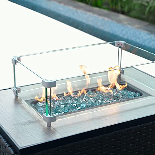 SHINESTAR 15LB Fire Pit Glass, Reflective Fire Glass for Propane Fire