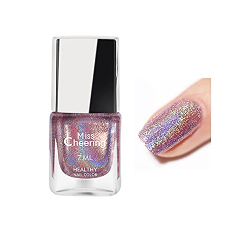 8 Farben Laser Nagellack, Pretty Shiny Mirror Glitter Holographic Langlebiger Nagellack, Holographischer Nagellack 7ml…