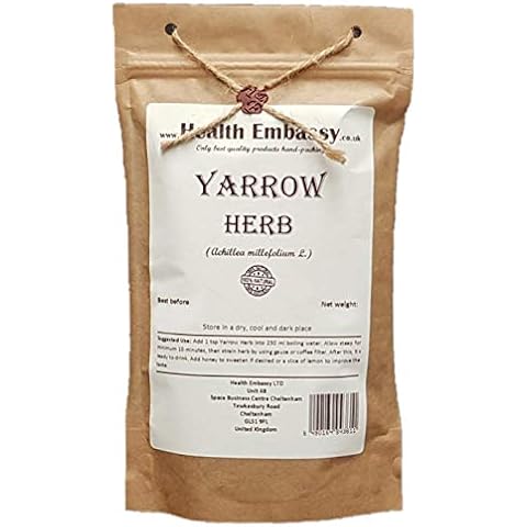 Yarrow Herb Tea (Millefolii Herba - Achillea millefolium L.) - Health Embassy - 100% Natural (50g) Cover