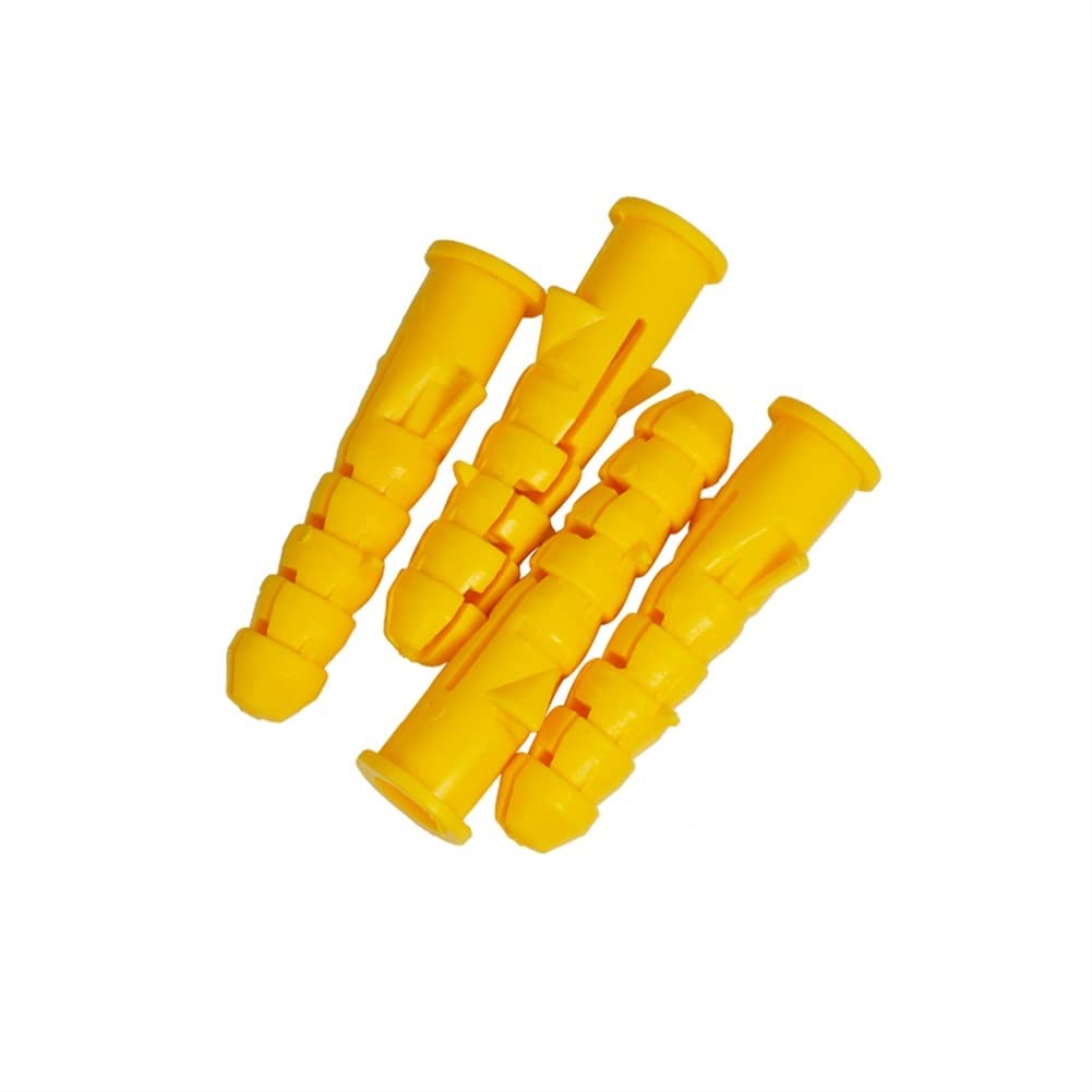 Tornillos de anclaje autoperforantes, pernos de anclaje, pernos de expansión, 200 piezas M6 M8 M10, anclaje de pared de plástico acanalado amarillo, tubo de expansión de plástico, tacos de pared, pern
