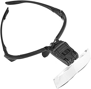 KALLORY Jewelry Magnifying Glass Jeweled Headband Jewelry Loupes Eye Goggle Visor Bracket Headband Loupe W/ 5pcs Lenses Magnifying Glasses Magnifier Elder Antique Goggles Black Loupe