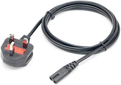 BabzTech 2 Metre 2 Pin Mains Power Lead Fig Figure 8 Cable Compatible with PS4 PS5 Samsung Toshiba Panasonic JVC Philips LG Sharp Sony TV Canon Pixma HP Brother Printer