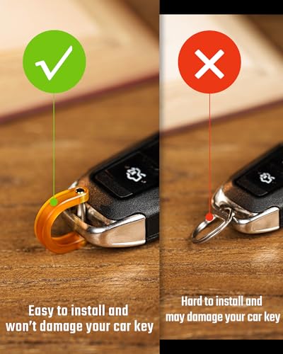 Image of KeyUnity KA17 Titanium D Ring Key Shackle, U Shape Key Ring Horseshoe Clasp for Car Fob, DIY Leather Key Organizer Keychain