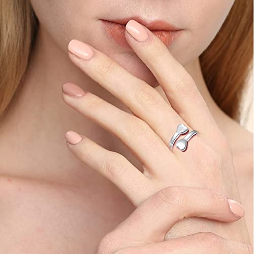 Sololike Inspirational Rings I Am Enough Ring Sterling Silver Adjustable Wrap Open Ring Love Stacking Band Personality Encouragement Jewelry Gifts For Women Teens Girls #TOP6