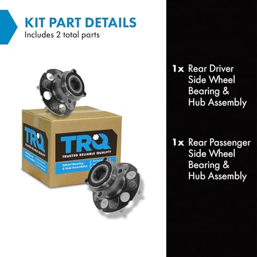 Image of TRQ Rear Left and Right Wheel Bearing and Hub Assembly Set 2 Piece Compatible with 2007-2012 Acura RDX 2017-2018 RDX AWD 2007-2011 Honda CR-V 4WD