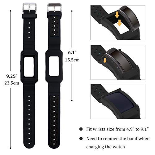 Wonlex Band For Samsung Gear Fit2 / Fit2 Pro, Silicone Replacement Watch Bands Strap Compatible With Galaxy Gear Fit2 Sm-R360 & Fit 2 Pro For Women & Men (Black) #TOP5