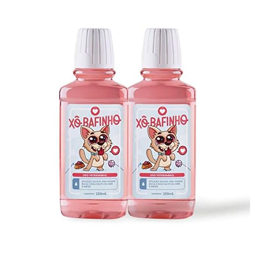 Kit 2 Xô Bafinhos: Tratamento Bucal Sem Alcool, Flúor ou Sabão - Ideal para Cães e Gatos - 250 ml - Trata Mau Hálito, Tártaro, Cárie, Gengivite e Placa