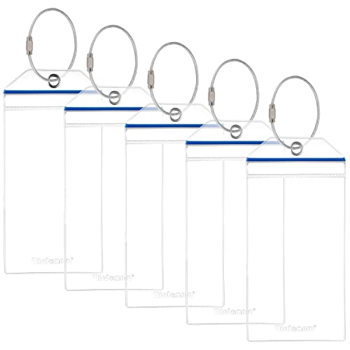 Wisdompro 5 Piezas Identificador Maletas Viaje, Etiquetas para Maletas de Viaje de PVC Impermeable Transparente, Luggage Tag para Viajes de Crucero (8,9 x 19 cm)