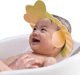 qiyifang Kid Shampoo Cap Adjustable,Toddler Bathing Hair Wash Hat - Washing Bathing Head Shield to Stop Water in Eyes, Silicone Baby Bath Visor for Toddlers Kids Blue
