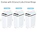 Anborry Bathroom Automatic Trash Can 3 Pack 2.2 Gallon Motion Sensor Touchless Small Slim Garbage Can with Lid Smart Electric Narrow Garbage Bin for Bedroom Living Room Office Kitchen (White)