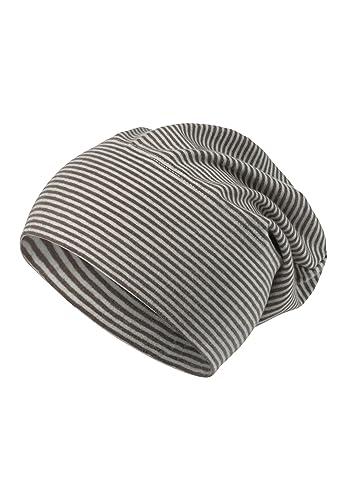 Sterntaler GOTS Beanie Ringel - Babymütze aus Singlejersey (Bio) gestreift - anschmiegsame Unisex Beanie Mütze variabel tragbar - Baby und Kinder Übergangsmütze, braun, Größe 43