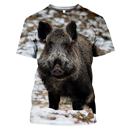 T-shirt sanglier XXL ample résistant pour l'été décontracté