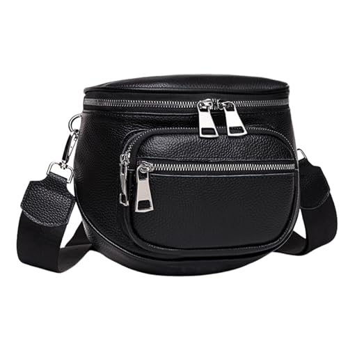 Bolsa Feminina Transversal estilo Pochete Alça Ombro Shoulder bag, alça larga, moderna, estilosa, bolsa de peito de couro sintetico, bolsa crossbody (Preto)