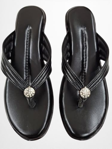 Image of Women Stylish Toe Ring Flats | Cushioned Comfort Slip-On Sandals | Anti-Slip Daily Wear| Lightweight Casual Footwear KS913
