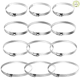 Haisheng 12PCS Abrazaderas Acero Abrazaderas Ajustables Abrazadera para Tubo Abrazadera de Manguera Abrazaderas Metalicas 78-101mm 91-114mm 118-140mm 141-165mm para Secadoras Tubos Ventilador (4Tipos)