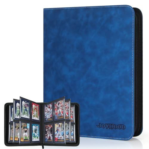 JoyHood Álbum para Tarjetas Top Loader, Carpeta de Tarjetas Coleccionables para 112 Top Loaders, Álbum para Tarjetas de 4 Bolsillos, Azul Zafiro (Sólo para Top Loader)