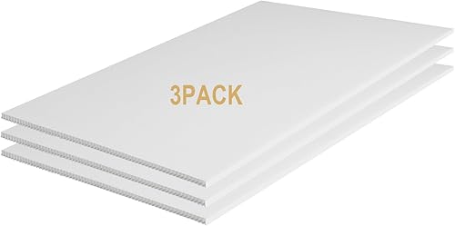 YDisplay Paquete de 3 pósteres en blanco de 24 x 36 pulgadas, tablero de plástico corrugado de 316 pulgadas de grosor para proyectos escolares,