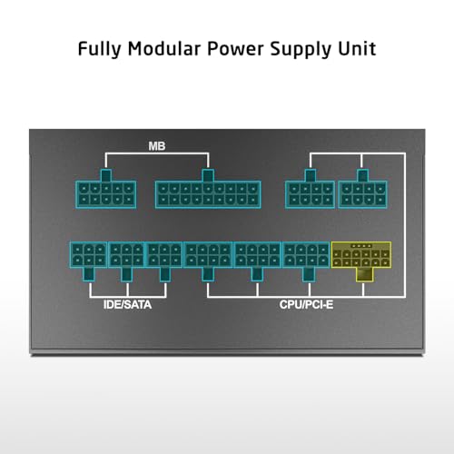 Image of ProLab Design XPower XP-850 Power Supply Unit|850w 80+Gold|Fully Modular|Japanese Capacitor|ATX 3.1, PCIE 5.1 Support|450w 12v-2x6 Connector|120mm Hydro Bearing Fan|Black Flat Cables|5 Year Warranty