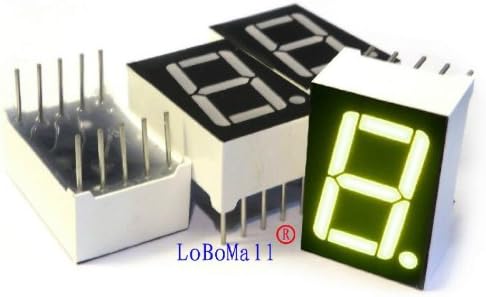 LoBoMall 4pcs 7-segment LED Display, 1 Digit Green Common Anode (Pack of 4)