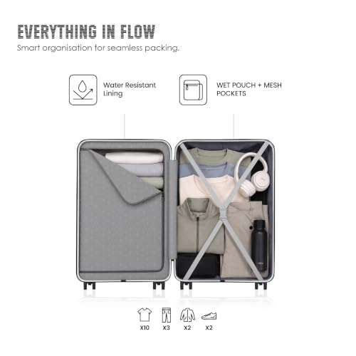 HRX Parabola Grey Polypropylene Hard Shell Suitcase - Image 7