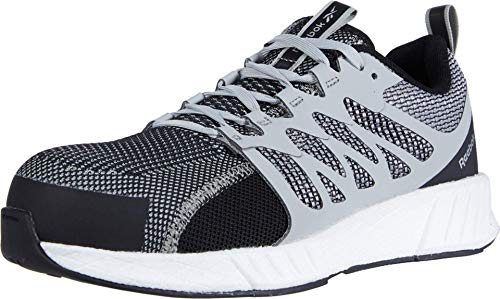 Reebok Work Men's Fusion Flexweave Comp Toe Athletic Grey and White - 8 Medium