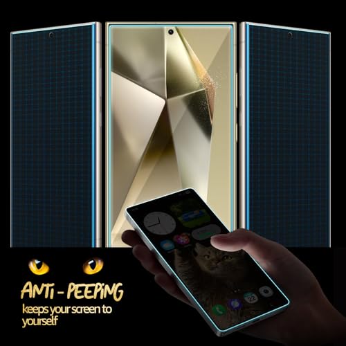 Image of Lensarmor Samsung S24 Ultra Privacy Tempered Glass Borderless - Ultrasonic Fingerprint Compatible Screen Protector for Galaxy S24 Ultra 5G - Military Grade Privacy Screen Guard, 6.9 inch