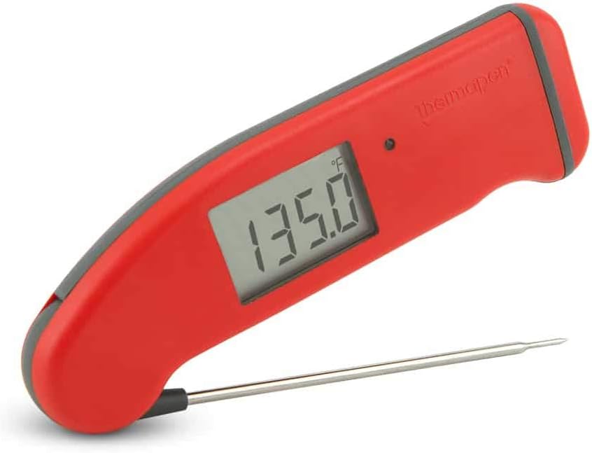 New! ThermoWorks Backlit Thermapen Mk4 Professional Thermocouple Cooking Thermometer by ThermoWorks RED