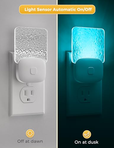 Image of L LOHAS LED Night Light Plug into Wall, 8-Color Changing+Soft White 3000K, Dusk to Dawn Sensor, 3 Lighting Modes, Nursery Night Light for Kids, Bedroom, Hallway, Room Decor