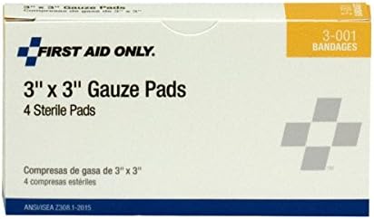 First Aid Only 3-001 Gauze Pad, 3 Length x 3 Width (Box of 4)