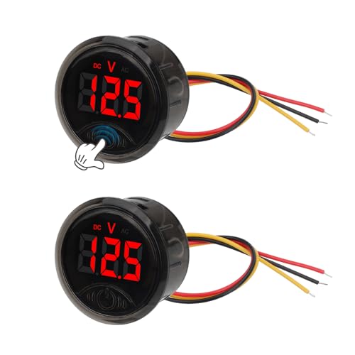 12V Waterproof Battery Meter - LED Digital Voltage Gauge For Cars, Boats, RVs & Motorcycles