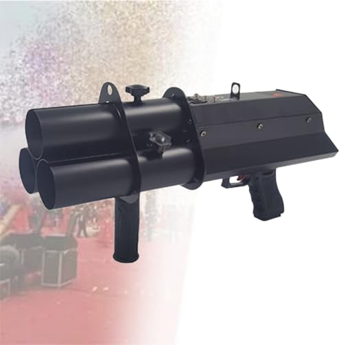 Elektronische Multicolor Konfetti Konfettikanone, elektrischer Hand-Sprühwerfer mit 3 Schüssen, Nebeleffekt für Halloween, Weihnachten, Events, Partys, ohne Licht