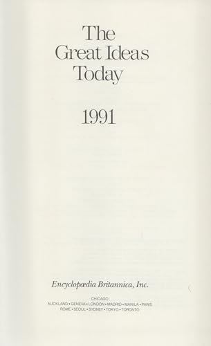 The Great Ideas Today - 1991 - Britannica Great... 0852295502 Book Cover
