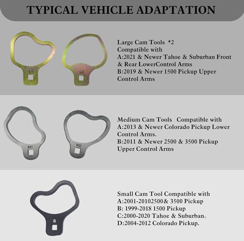Image of 41620 41650 45945, Compatible with Chevrolet and Compatible with GMC Vehicles Maintenance and Adjustment of Control Arms
