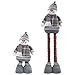 Carnavalife Muñeca Grande de Navidad, Figuras Papá Noel/Nieve de Peluche, Gnomo Elfo de Pie para Decoraciones Navideñas Altura Ajustable (FYQ-467-GRIS/62CM)
