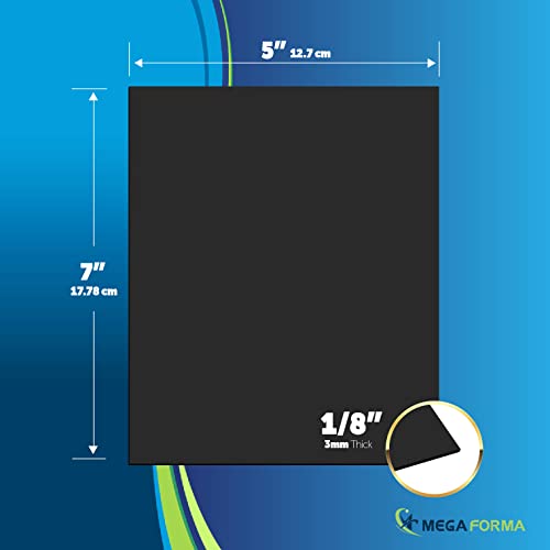 Image of Mega Format Expanded PVC Plastic Sheets - 5 inch X 7 inch Rigid Black Sheet for Crafts, Signage, & Displays - Sintra, Celtec PVC Board - Waterproof for Outdoors Use - 1 /8 inch 3mm Thick - 3-Pk-Black