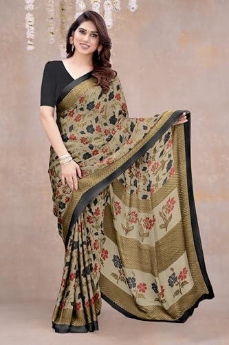 Image of MIRCHI FASHION Saree for Woman Chiffon Floral Printed | Lightweight Daily Wear Women's Sari with Unstitched Blouse Piece (Available in 20 Colors)