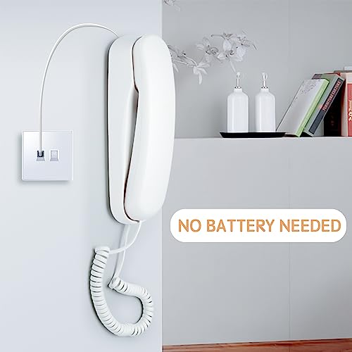 Teléfono con cable para hogar con botones grandes blanco miniatura 2
